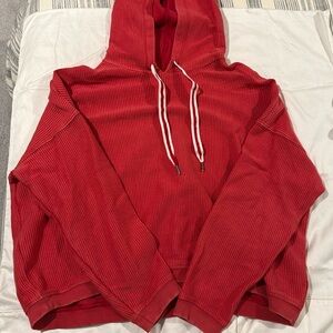 Aerie Cropped Ribbed Hoodie